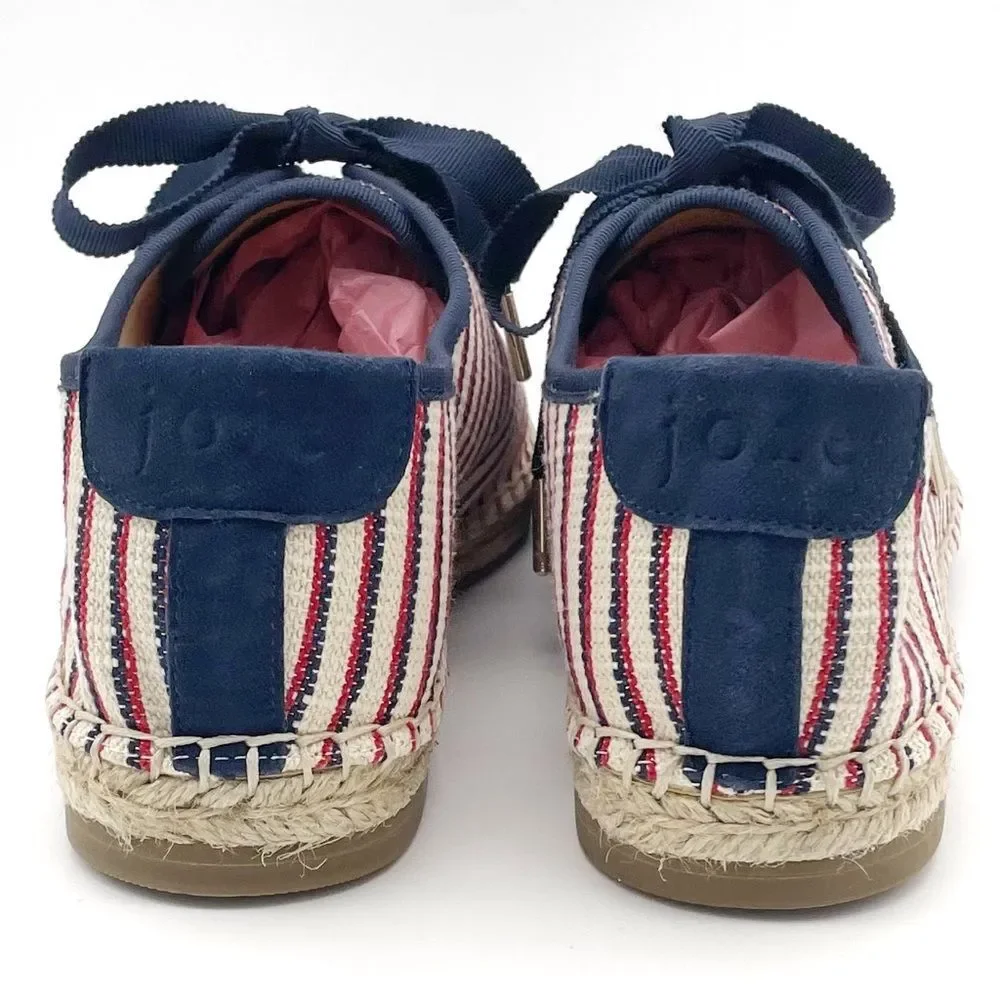 NWT Joie Corston Espadrille Sneaker Navy Red Cream Gold Women’s 38.5 US 7.5-8